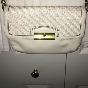 Coach "Kristen" Woven Leather Crossbody Bag